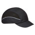 A black bump cap with mesh ventilation and a curved peak. It features a logo on the side.