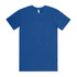 A blue Basic Tee featuring a crew neck and short sleeves. The shirt has a logo on the label.