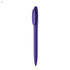 A purple plastic pen with a smooth finish and a clip for easy attachment. The pen features a branding logo.