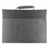A grey felt carry case with a black zip and handle, featuring a sleek, minimalist design.