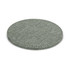 A round, fabric-covered wireless charger in a muted green shade with stitched edges.
