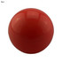 A round, red lip balm container with a glossy finish and a logo on the surface.