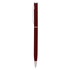 A metal pen in a deep burgundy colour, featuring silver accents and a clip. The pen has a sleek design.