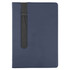 A navy Finch Notebook with a textured pocket design on the front cover. Features a logo.