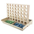 A Wheat Straw Connect Four game featuring a beige playing board and blue and green game pieces.