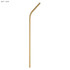 A bent stainless steel drinking straw in gold, measuring 6mm x 215mm, with a logo present.
