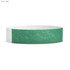 A forest green Tyvek wristband, 19mm wide, featuring a textured design and a white section.