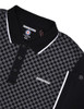 Lambretta Mens Checkered Casual Retro Mod Ska Black Polo Shirt