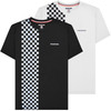 Lambretta Mens Classic Retro Two Tone Stripe Mod Ska T-Shirt