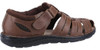 Hush Puppies Albert Mens Touch Fasten Fisherman Leather Sandals