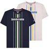 Lambretta Mens Classic Vertical Stripe Mod Ska Casual T-Shirts