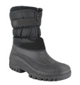 GroundWork LS87 Men's Muckers Mukker Stable Winter Snow Boots, black and grey insulated waterproof winter shoes for men with rugged sole and adjustable strap for snowy conditions.