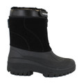 GroundWork Womens Mucker Stable Yard Winter Snow Zip Up/Touch Fasten Boots Wellies, black waterproof winter boots with zip fastening, sturdy sole, and comfortable lining for outdoor activities.