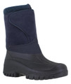 GroundWork Womens Mucker Stable Yard Winter Snow Zip Up/Touch Fasten Boots Wellies, navy blue waterproof winter boot for women with zip fastening and touch fasten straps, designed for cold, snowy conditions.