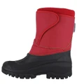 GroundWork Womens Mucker Stable Yard Winter Snow Zip Up/Touch Fasten Boots Wellies, red and black waterproof snow boots with zip fastening and touch fasten strap for winter outdoor activities.
