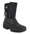 GroundWork Womens Mucker Stable Yard Winter Snow Zip Up/Touch Fasten Boots Wellies, black waterproof winter boots with a rugged sole and secure strap closures.