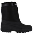 GroundWork Womens Mucker Stable Yard Winter Snow Zip Up/Touch Fasten Boots Wellies, black waterproof winter boots with a zip fastening and plush lining designed for cold and snowy weather.