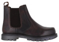 OakTrak Rocksley Mens Leather Dealer Pull On Chelsea Boots, premium brown leather men's slip-on Chelsea boots with elastic side panels and rugged sole.