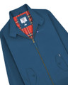 Lambretta Mens ShowerProof Classic Harrington MOD Scooter Jacket Coat, blue waterproof jacket with zip fastening and a tartan inner lining.