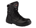 ARMA Scout Mens Metal-Free Composite Toe/Midsole S3 WP Safety Boots, black waterproof safety boot with sturdy leather design, laced-up front, non-metallic toe cap, and slip-resistant sole.