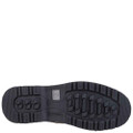 Cotswold Stonesfield Mens Waterproof Leather Hiking Walking Shoes, showing black rubber outsole with deep treads for grip and durability.