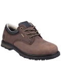 Cotswold Stonesfield Mens Waterproof Leather Hiking Walking Shoes, Brown leather outdoor footwear with padded collar, lace-up design, and rugged sole for outdoor activities.