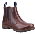 Cotswold Laverton Women's Waterproof Classic Pull-On Leather Ankle Boots, stylish brown leather ankle boots with elastic side panels and pull tabs, designed for comfort and durability.