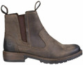 Cotswold Laverton Womens Waterproof Classic Pull On Leather Ankle Boots, dark brown leather ankle boots with elastic side panels and pull tabs.