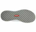 Skechers Squad Womens Slip Resistant Work Memory Foam Trainers, shoe sole with slip resistant tread pattern and Skechers logo in the center.