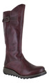 Fly London Mol 2 Womens Zip-Up Leather Wedged Knee High Leg Boots