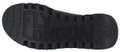 FLY London Salv Womens Wedged Heeled Chelsea Leather Ankle Boots, close-up of the black rubber sole with the brand name 'FLY LONDON' embossed and a bee logo.