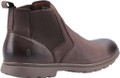 Hush Puppies Tyrone Mens Leather Smart Casual Dealer Chelsea Boots, brown leather ankle boots with elastic side panels and pull tabs for easy wear.