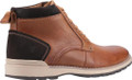 Hush Puppies Dean Mens Leather Smart Casual Chukka Ankle Boots, brown leather ankle boot with black heel detail and lace-up closure.