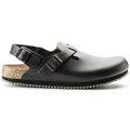 Birkenstock Tokio Super Grip Men's SRA Work Kitchen Garden Shoes, black slip-on clog with adjustable straps and cork midsole, for safety and comfort in work environments.