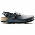 Birkenstock Tokio Super Grip Mens SRA Work Kitchen Garden Shoes - Regular Width, Stylish blue medical clog footwear with adjustable straps and cork heel, designed for work and garden use.