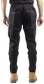 Caterpillar Dynamic Men Cargo Slim-Fit Stretch Work Trousers - 30/32, black work trousers with multiple pockets, slim fit design, and stretch fabric for flexibility.
