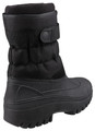 Cotswold Chase Womens Stable Yard Winter Snow Zip Boots Wellies, black waterproof winter snow boots for women with a sturdy sole and zip closure for winter outdoor activities.