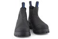 Blundstone 910 Mens Pull On Chelsea Safety Work S3 Steel Toe/Midsole Boots, black safety steel toe work boots with slip-resistant sole and elastic side panels for easy wear.