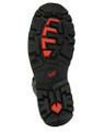 Hoggs of Fife Hercules Mens Steel Toe/Midsole Safety Work Boots, sole view showing slip-resistant, oil-resistant tread with red accents and rugged design.