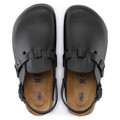 Birkenstock Kay Super Grip Mens SRA Work Kitchen Garden Shoes - Regular Width, black with adjustable straps and a cushioned footbed for comfort and slip resistance.