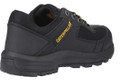 Caterpillar Elmore Mens Safety Steel Toe Midsole S1P Work Trainers, black industrial work shoes with protective toe cap and slip-resistant sole for workplace safety.