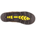 Amblers Safety Amblers FS225 Mens Dealer Pull On Steel Toe/Midsole S3 Work Boots, view of the rugged sole with yellow accents and tread pattern.