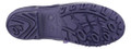Cotswold Sandringham Womens Classic Rubber Tall Wellington Wellies, underside view of purple rubber sole with deep treads for traction.