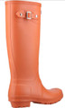 Cotswold Sandringham Womens Classic Rubber Tall Wellington Wellies, coral-colored waterproof rain boots with a buckle detail at the top and a textured sole for grip.