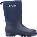 Cotswold Hilly Boys Girls Infants/Junior Neoprene Wellington Boots, navy blue waterproof rubber boots for children with textured soles for grip.