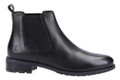 Hush Puppies Sammie Womens Casual Smart Chelsea Pull On Ankle Boots, black leather ankle boot with elastic side panels and slip-on design for easy wear.