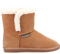 Hush Puppies Ashleigh Womens Real Suede Faux Fur Pull On Slipper Bootie