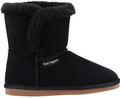 Hush Puppies Ashleigh Womens Real Suede Faux Fur Pull On Slipper Bootie