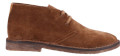 Hush Puppies Samuel Mens Desert Chukka Leather Comfort Ankle Boots, brown suede style ankle boots with lace-up closure, round toe, and low stacked heel.