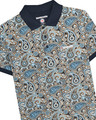 Lambretta Mens Classic Paisley Print Mod Retro Ska Casual Polo